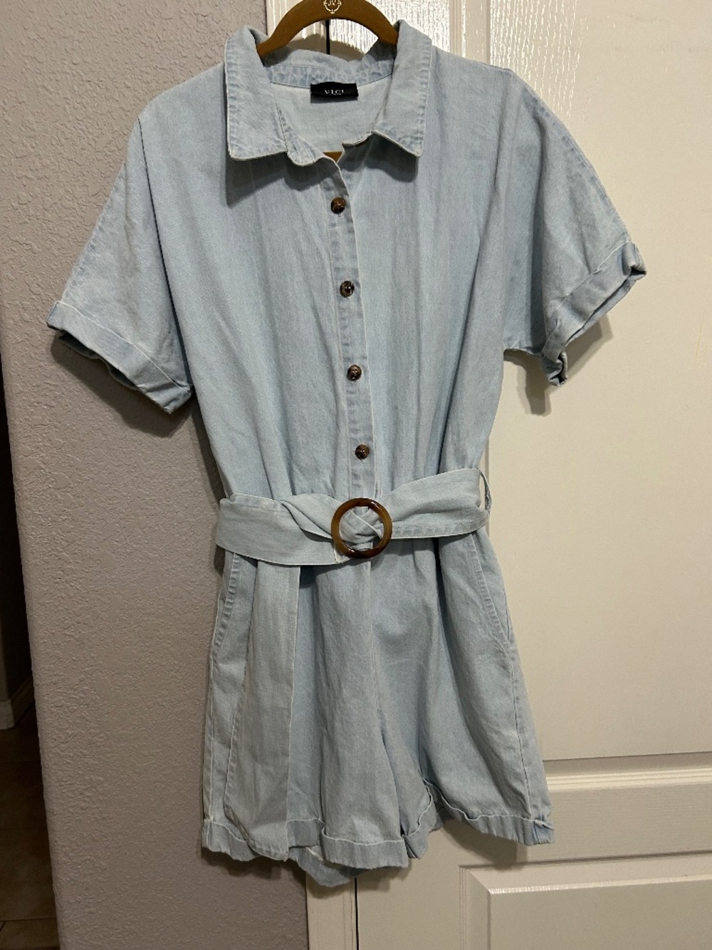 Light Denim Romper – Size Large